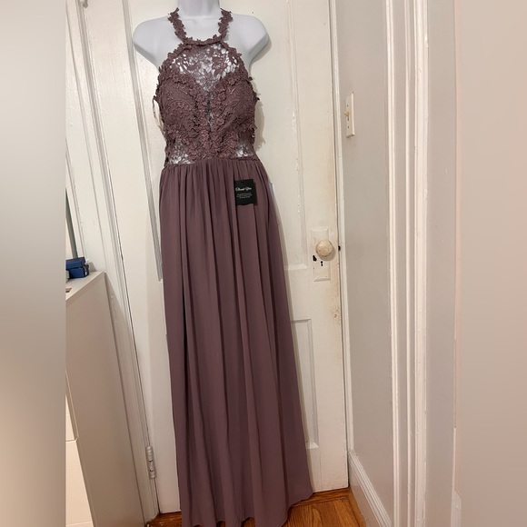 Soieblu Dresses & Skirts - SOIEBLU TAUPE MAXI LACE SLEEEVELESS DRESS